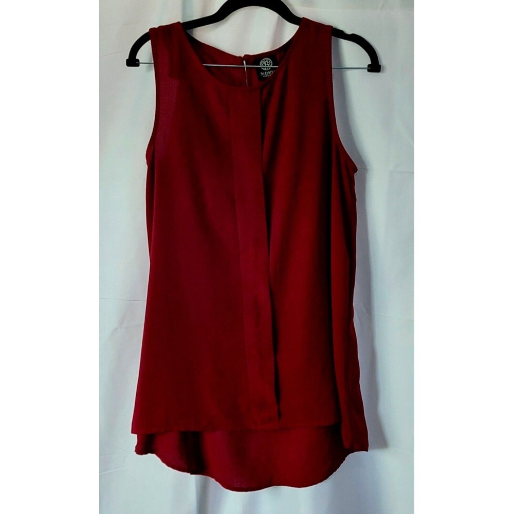 Babeau Womens Blouse Burgundy Size Medium
